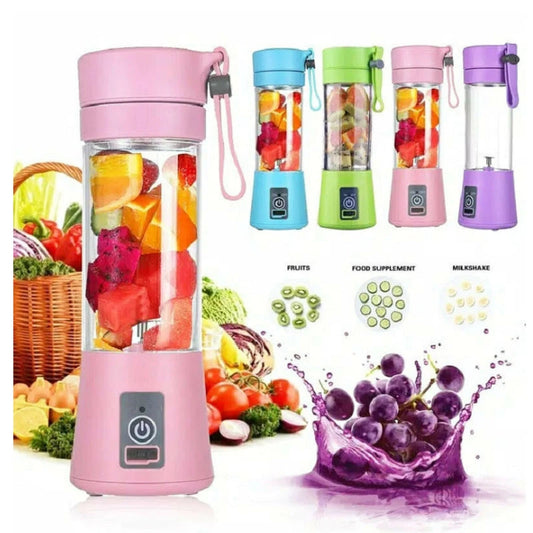Licuadora Portatil 15W con USB – 380ml, Cuchillas Multiples para Batidos y Smoothies