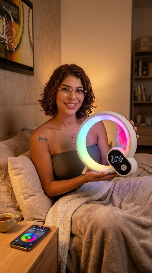 Reloj Despertador Analógico Creative Q Light con Amanecer y Bluetooth